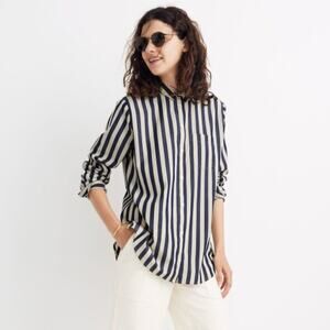 Madewell Tunic Shirt in Hampden Stripe Size XS